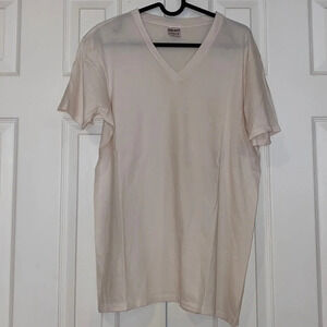 DKNY Ivory  classic Unisex VNeck T-shirt Sz M